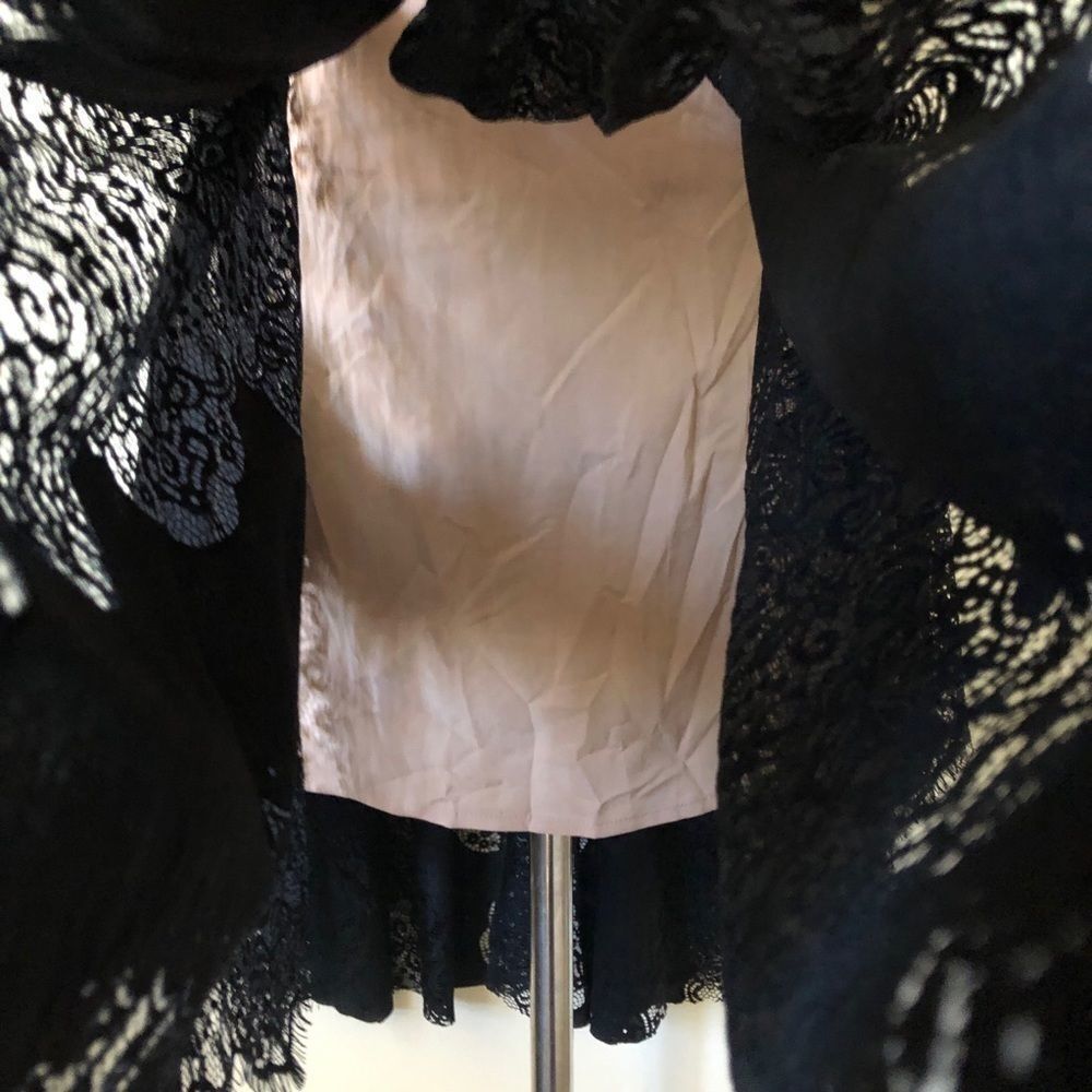 Free People strapless black lace mini dress - Picture 4 of 8